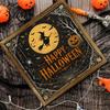 Decorative Wooden Photo Frames Halloween Framed Decor Sign, Happy Trick or Treat Printed Picture Frame, Gift for Home Witch Castle Owl Wall