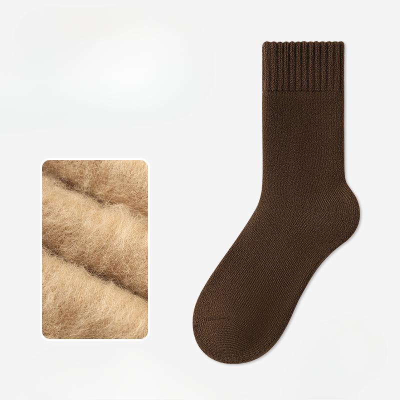 Male Winter Plus Thick Velvet Absorption Sweat Deodorizing Warm Home Floor Wool Tube Socks