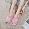 Buty z dziurami damskie lato nowe sandały galaretkowe wersja koreańska modne płaskie antypoślizgowe buty plażowe słodkie sandały uczennicy
