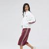 Skechers Retro Color Block Striped Warm Fashion Comfortable Stand Collar Zip Jacket Women Jackets White L324W021-0074