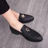 Autumn and winter casual small leather shoes youth pointed lazy shoes heightening hair stylist night show