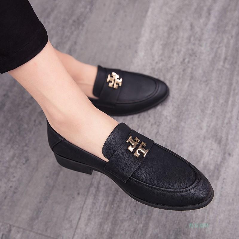 Autumn and winter casual small leather shoes youth pointed lazy shoes heightening hair stylist night show