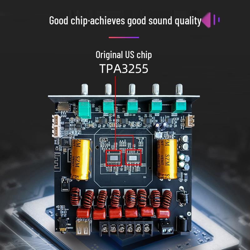 KRK-AS21 Bluetooth Amp Module with TPA3255 Chip, Treble & Bass Adjustment, 220Wx2+350W Subwoofer