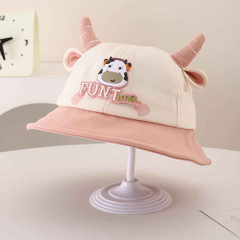 Spring 2026 Cartoon Cow Baby Bucket Hat - Adorable Sun Protection for Boys & Girls