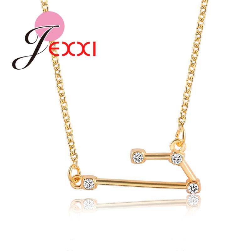 Fashion 925 Sterling Silver Pendant Necklace For Women Girls Rose Gold Color Accessories Charming Elegant Constellation Map