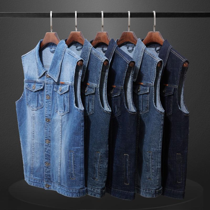 Denim Weste Herren Blaue Jeans Ärmellose Jacke 8XL Herbst Schlank Hip Hop Cowboy Herren Weste Große Größe Hommes Jeans Jacke