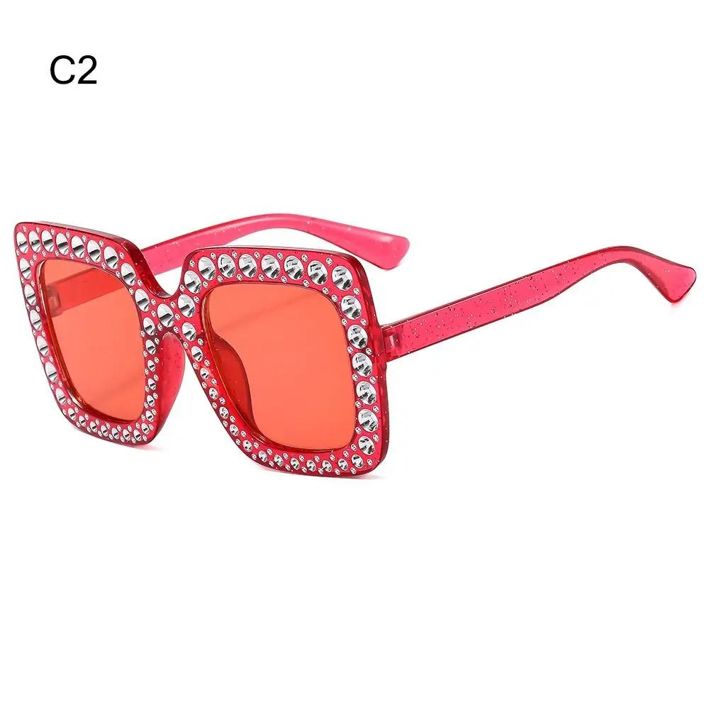 

Cool Square Crystal Oversized Sunglasses UV400 Protection Sparkling Shades Big Frame Diamond Sun Glasses Women