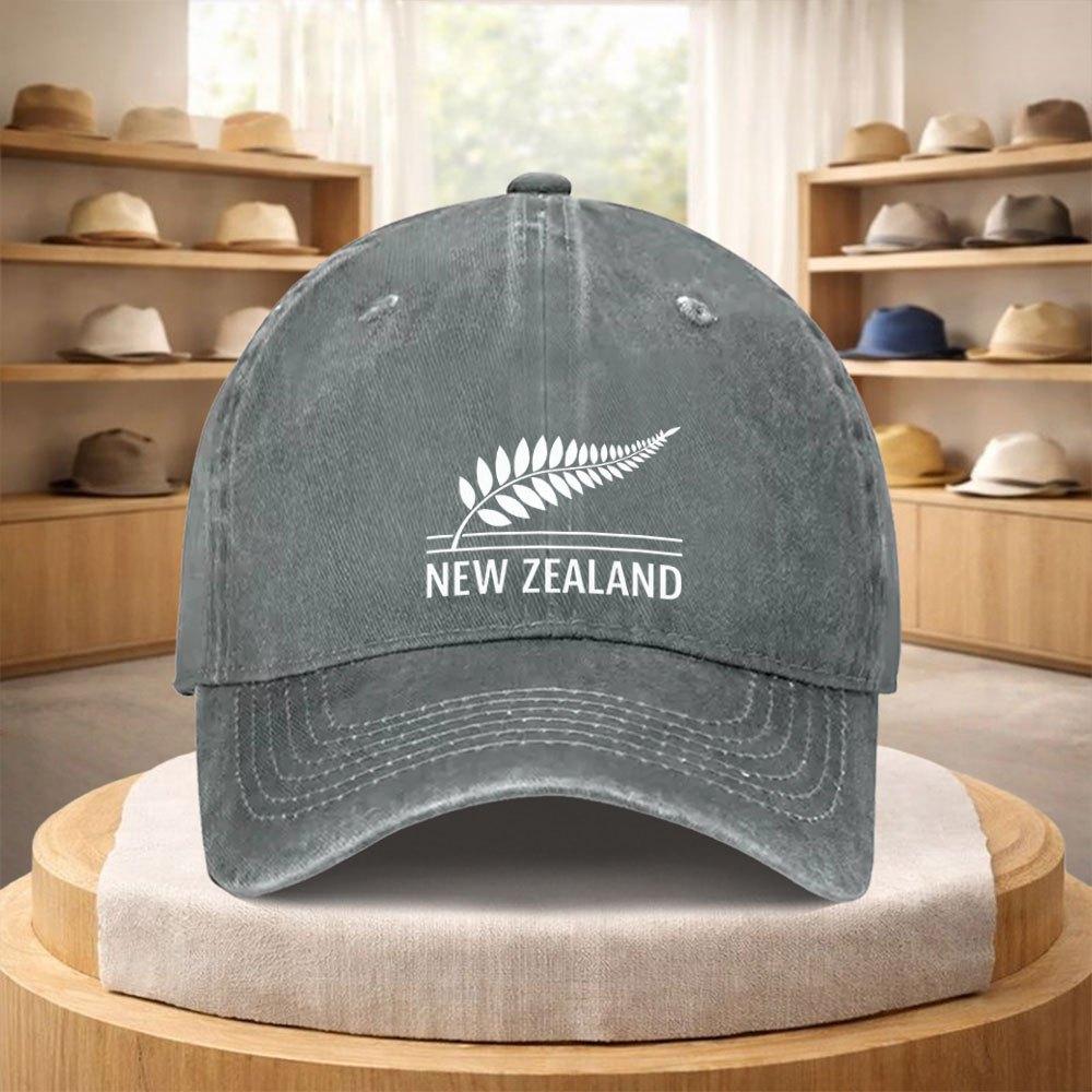 New Zealand Silvery Fern Logo Adjustable Baseball Cap  Lightweight Vintage Hat for Unisex  Women Outdoor Sports  Street Style
