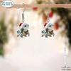 Creative Christmas Turtle Earrings with Santa Hat - Flat Acrylic Animal Design