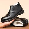 Winter New Cotton Shoes High-top Velvet Warm Business Dress British Style Men's Casual Leather Shoes