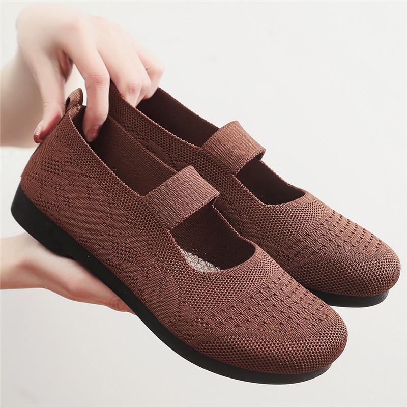 New old mother shoes women's walking shoes soft-soled cloth shoes woven breathable flat-soled work shoes women's shoes