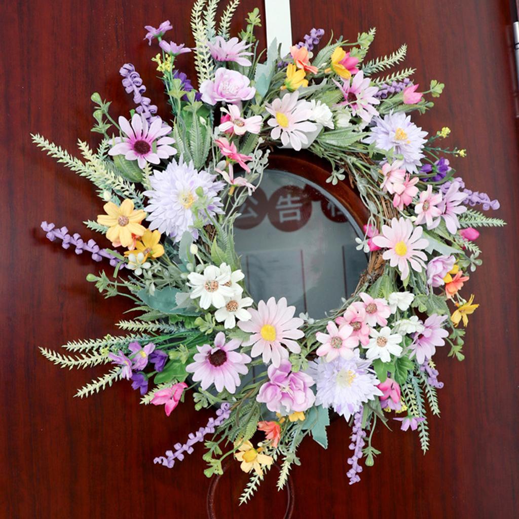 Künstlicher Blumenkranz Frühlingskranz Dekoration für Haustür Bauernhäuser Garten für Hochzeitsfeier Dekoration