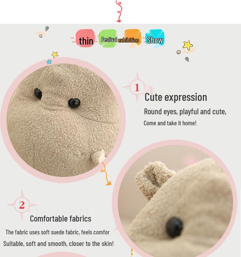 Adorable Hippo Elephant Plush Toy - Children's Soothing Doll & Zoo Animal Souvenir Gift