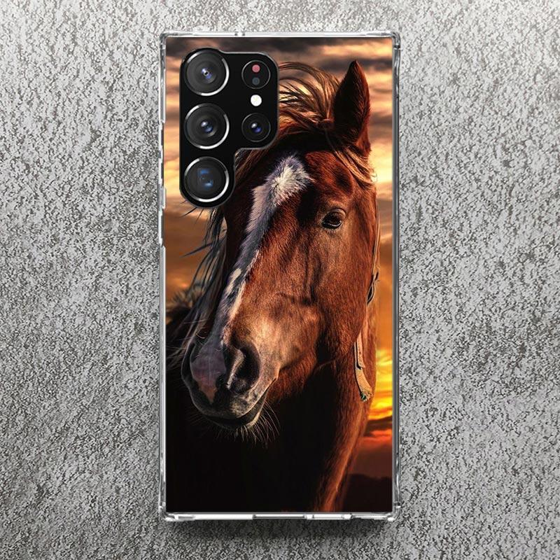 Horse Great Beauty Galloping Phone Case For Samsung Galaxy S25 S24 S23 Ultra S22 Plus S21 S20 FE S10 + S25Ultra S24U Soft Cover