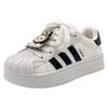Sapatos de plataforma Labubu para meninas 2025 outono novo cabeça de concha moda meninos sapatinhos brancos crianças sapatos esportivos respiráveis