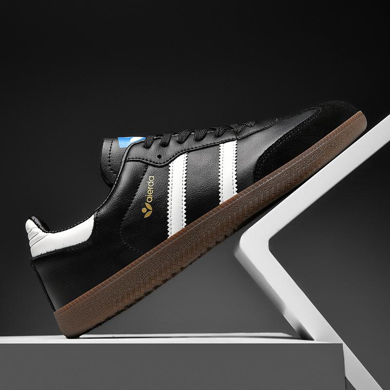 Leather German Training Shoes Women's 2025 New Summer Breathable Thick-soled Versatile Explosive Shoes Casual Niche Board Shoes New