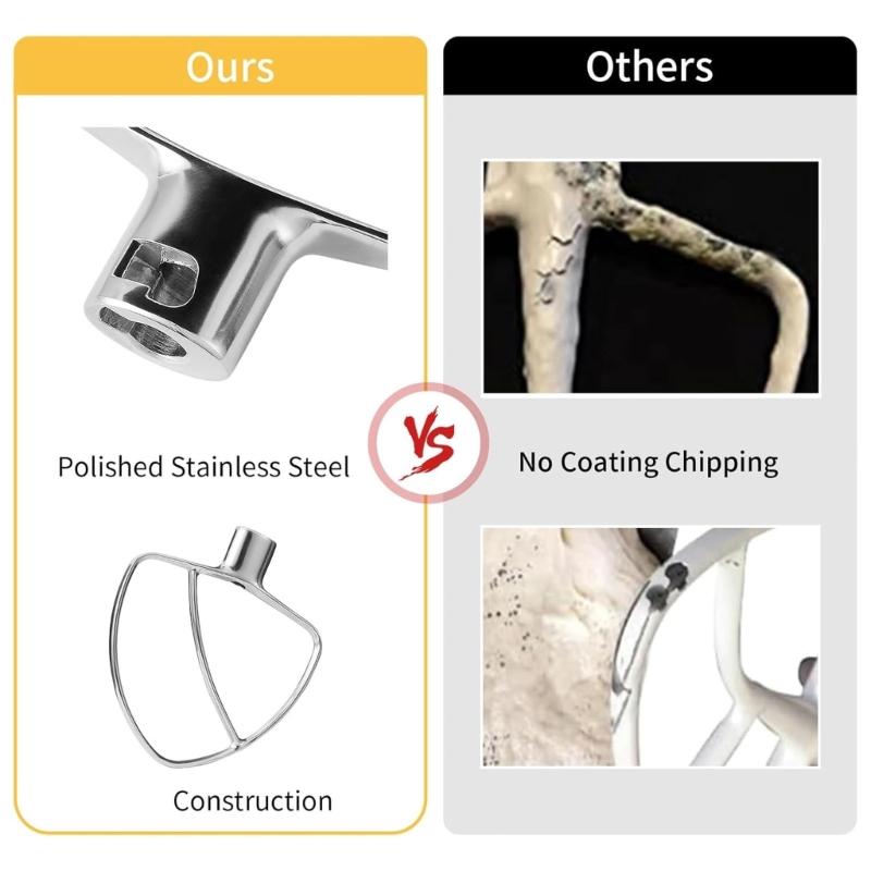 Stainless Steel Flat Beater for 5.5-6QT Tilt Stand Mixer Attachment Kitchen Paddle Baking Pastry Dough Mixing