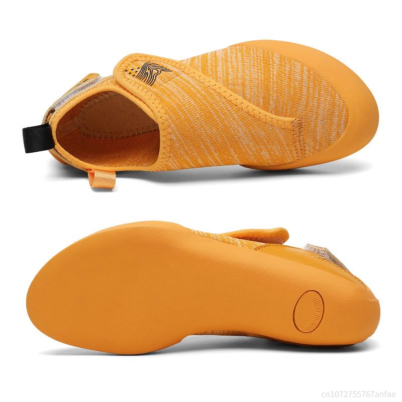 Kinder Kletterschuhe Indoor Bouldertrainingsschuhe Atmungsaktiv Outdoor Jungen und Mädchen Klettverschluss Gummi Obermaterial