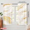 2pcs,2D Plane Printing Minimalist Curtains Golden Swirling Strokes Polyester (without Rod) Gifts Use for Bedroom, Living Room,