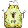 1pc of a Bee And Sunflower Themed Apron, Made from Durable And Easy-To-Clean Polyester, Featuring an Adjustable Waistband, Suitable for Cooking In The