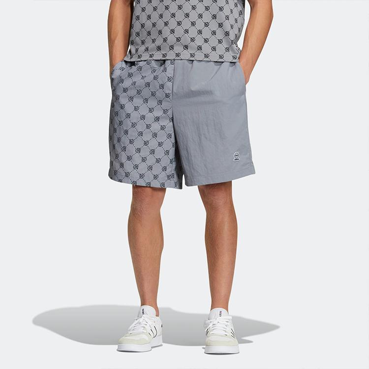 adidas Neo Patterned Print Lace-Up Casual Sports Shorts Men Bottoms Light-Grey IB5847