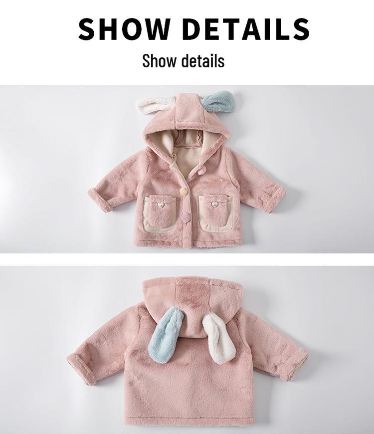 2025 Winter Kapuzen-Einteiler aus Kunstpelz für Baby-Mädchen – Süße & Warme Oberbekleidung