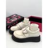 Muffin Platform Small Leather Shoes's Autumn and Winter New Cotton and Velvet Mary Jane Shoes Loafers Ins Tide