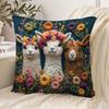 Vintage Pillow Case Alpaca Print Decorative Pillowcase Creative Cushion Cover  Sofa Decoration
