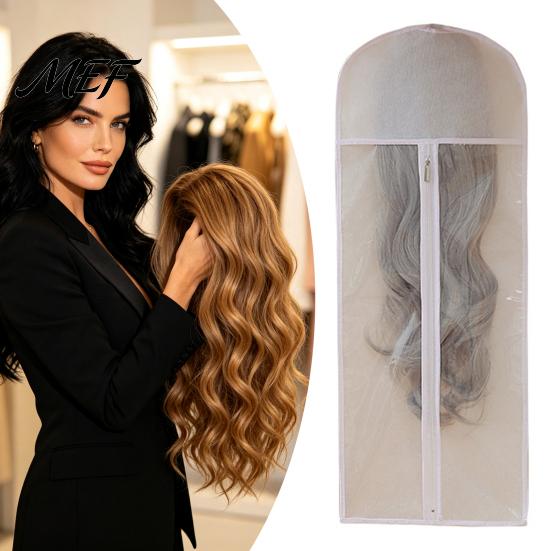Space Saving Wig Organizer Storage Hanging Bag with Hook, Breathable Non-woven Fabric Dust-proof Hairpiece Protection Protector, Portable Zipper Case