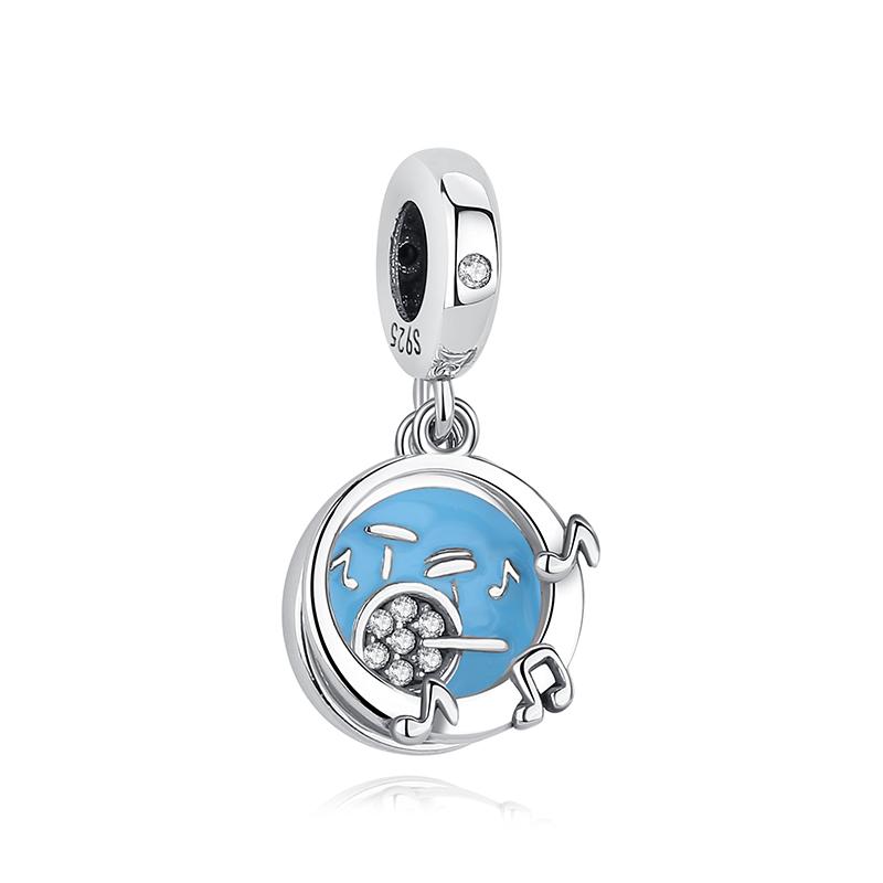 Original 925 Sterling copper Charm Bead Love Music Note Piano Pendant Charms Fit Brand Bracelets Necklaces Women Diy Zircon