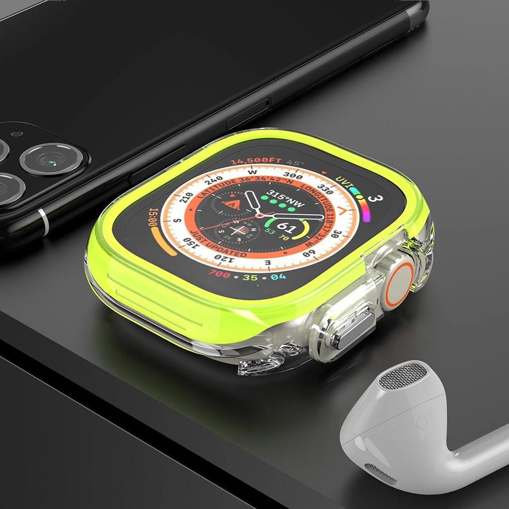 TPU+PC Hülle Für Apple Watch Ultra 2 49mm Serie 9 8 7 6 SE 5 4 45mm 41mm Stoßfänger Rahmen Schutz Hülle Für iwatch 9 6 5 4 se 44mm