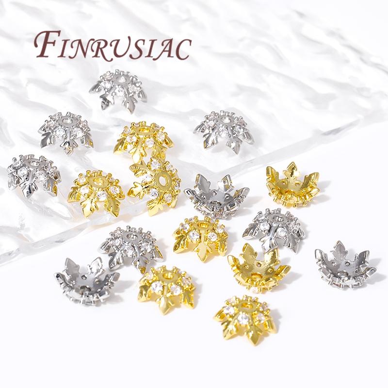 18K Gold Plated Perlenkappe Für Schmuckherstellung, Abstandsperlen,Blumen Perlenendkappen Zubehörteile Für DIY Armbänder Halskette Zubehör