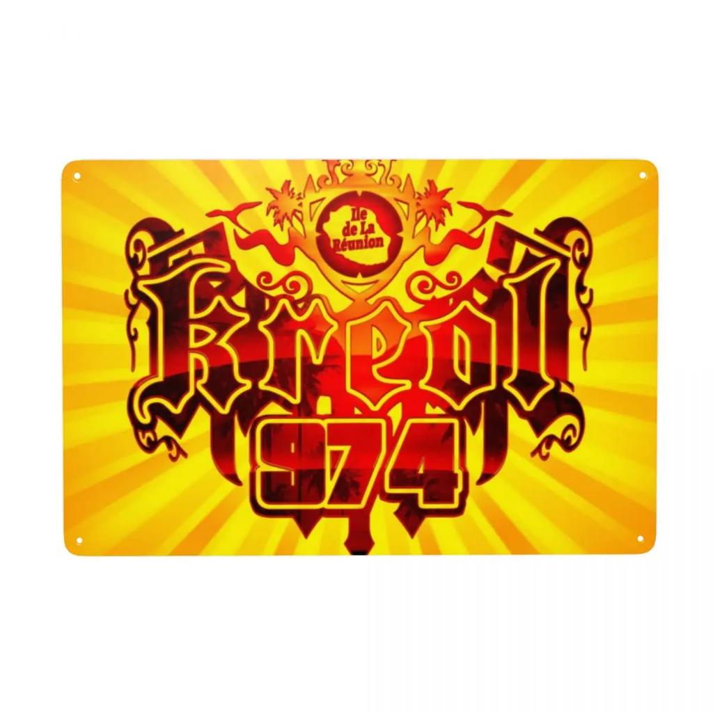 974 Reunion Island Signs Custom Retro Margouillat Isle Beach Indian Ocean Metal Plaques for Gate Garden Yard Wall Art Decor