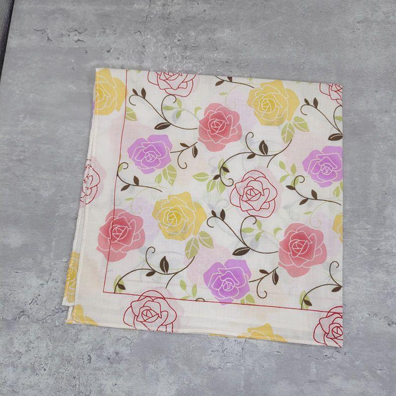 

Rose Women s Hand Silk Cotton Handkerchief Sweat-Absorbent Cotton Silk Scarf Trendy Ladies Small Square Towel Full Cotton Handkerchief Trendy Rose apricot about 45*45cm
