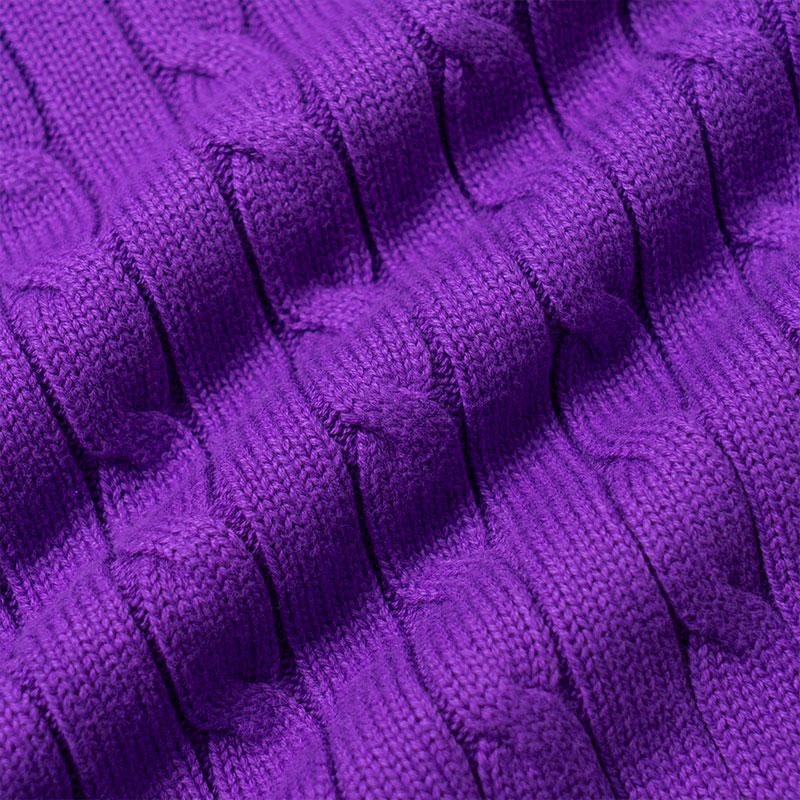 Polo Ralph Lauren Solid Color Logo Embroidered V-Neck Long Sleeve Knit Sweater Women sweater Purple 211570011-107