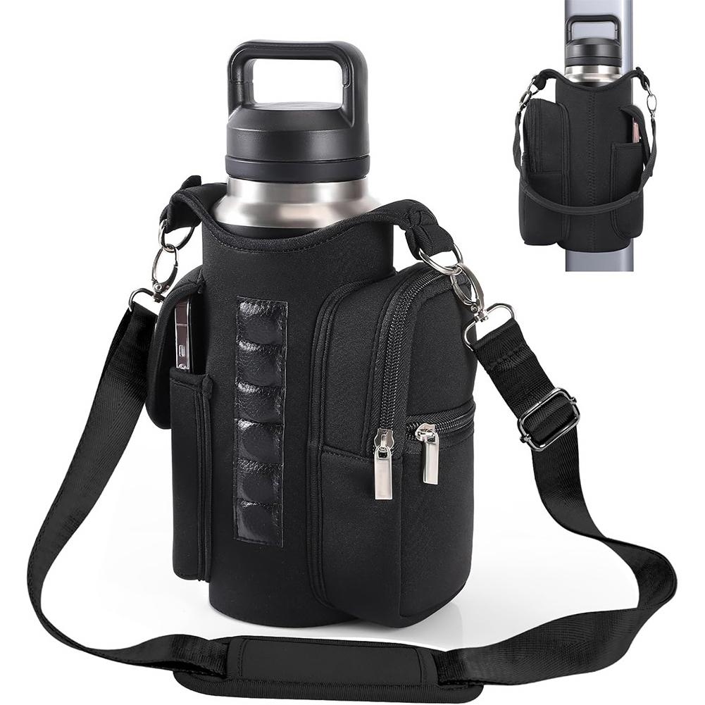 Magnetic Gym Sling Bag Water Bottle & Phone Holder Portable Crossbody Water Bottle Bag For Outdoor Sports Fitness Cup Holder Bag