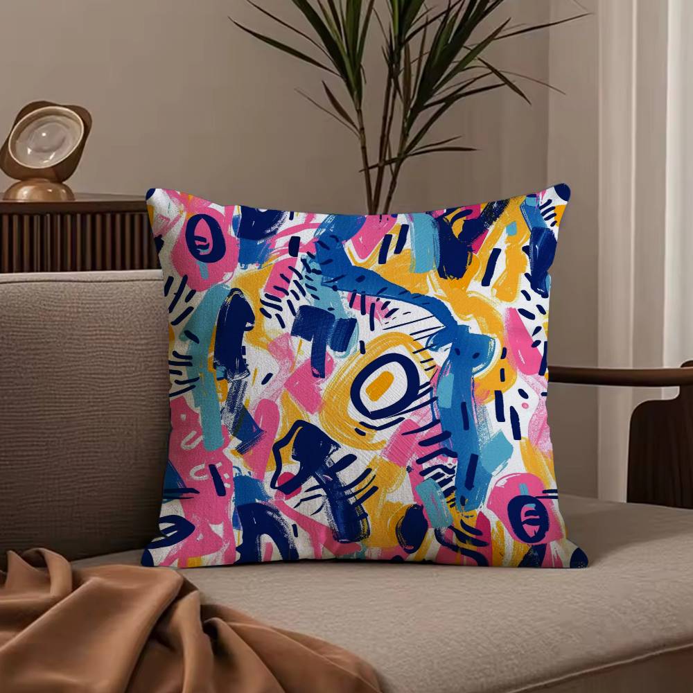Cute graffiti Pillow Case null 30X30cm