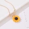 2pcs/set Women Fashion Sunflower Design Necklace Earring Jewelry set