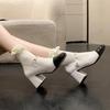 Fashion Hot Selling 2025 New French Style Single Women's High Heels Round Head Vintage Mary Fashion Jane Chunky Heel Hepburn Pearl Shoes