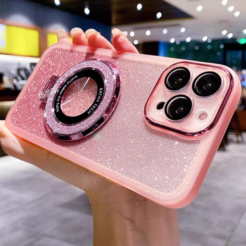 Luxury Magsafe Magnetic Bracket Holde Glitter Case for Huawei Honor X8C X8B X8A X7C X7B X9C X9A X9B X6B X5 X5B Plus Clear Cover