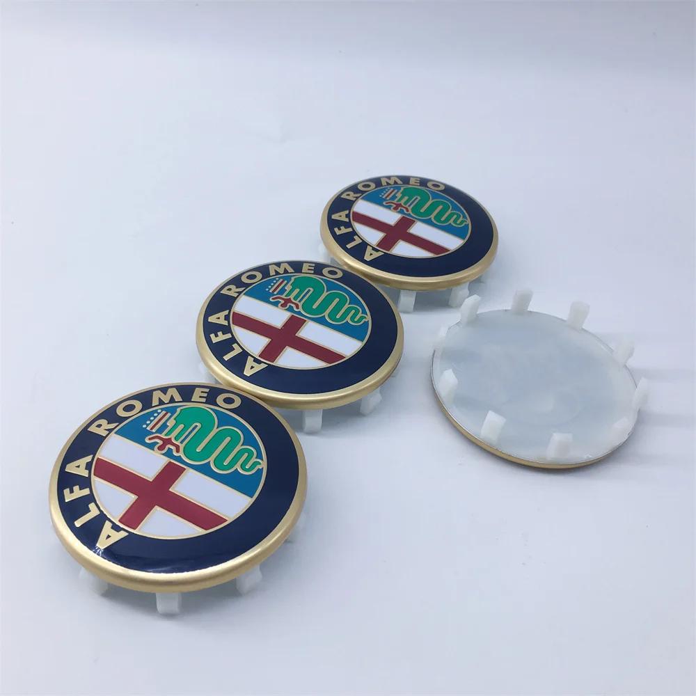 Car Stickers For Alfa Romeo 4pcs 60MM 10pin GTAM 159 147 166 Car Emblems Wheel Center Covers Hub Cap Stickers for Alfa Romeo Giu