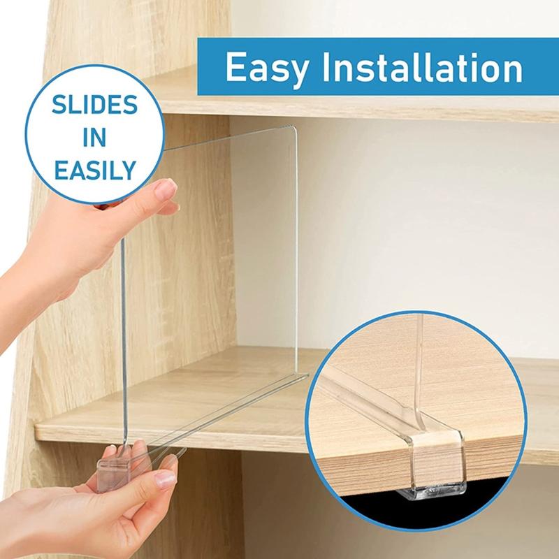 Closet Shelves, Shelf Dividers, Clear Acrylic Shelf Divider for Closets Wardrobe