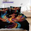 Phoenix Pattern Bedding Quilt Set Quilt Cover Pillowcase Home Decoration Birthday Gift (1 * duvet cover + 2 * pillowcase, without core)
