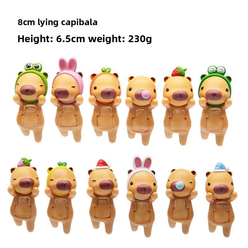 Frog Cartoon Cute Rabbit Headband Sleeping Cap Capybara Model Ornament Figurine
