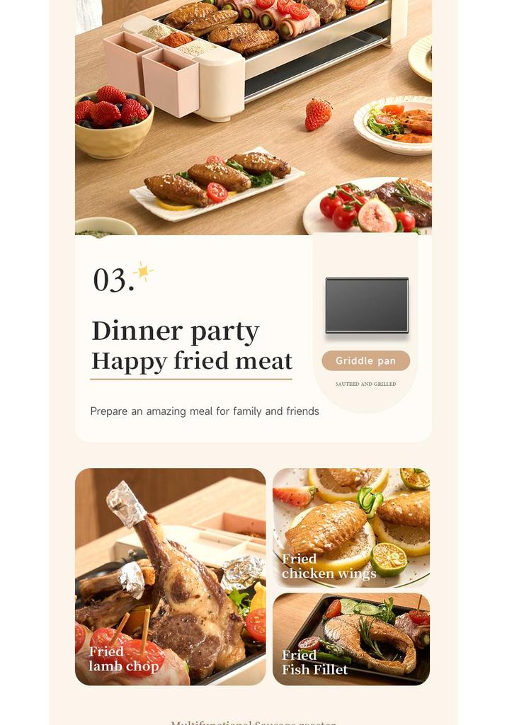 3-in-1 Automatischer Multifunktionaler Wurstbräter & Hot Dog Maker