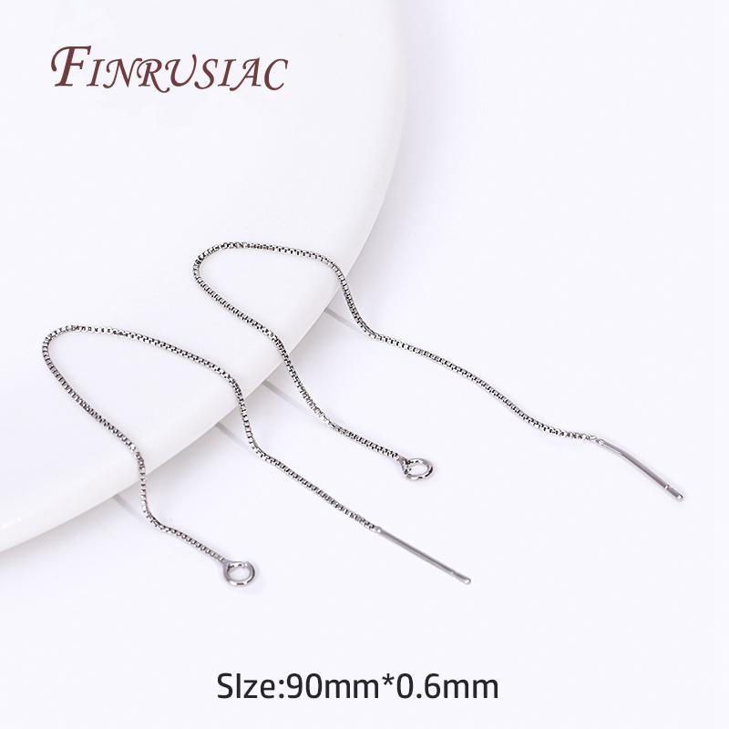 Brass Thin Chain Ear Wire For Earrings Making Findings Trendy 18K Gold Plated Long Tassel Earwire DIY Fashion Jewelry For Women