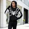 Unisex Casual Loose Fit Long Sleeve Hooded Jacket with Printed Pocket