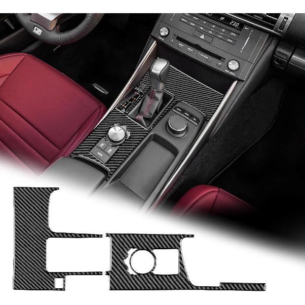 AIRSPEED Car Center Console Button Frame Cover Carbon Fiber AC Control Panel Interior Trim Accessories for Lexus IS250 IS300 IS350 IS200T 2013-2019,