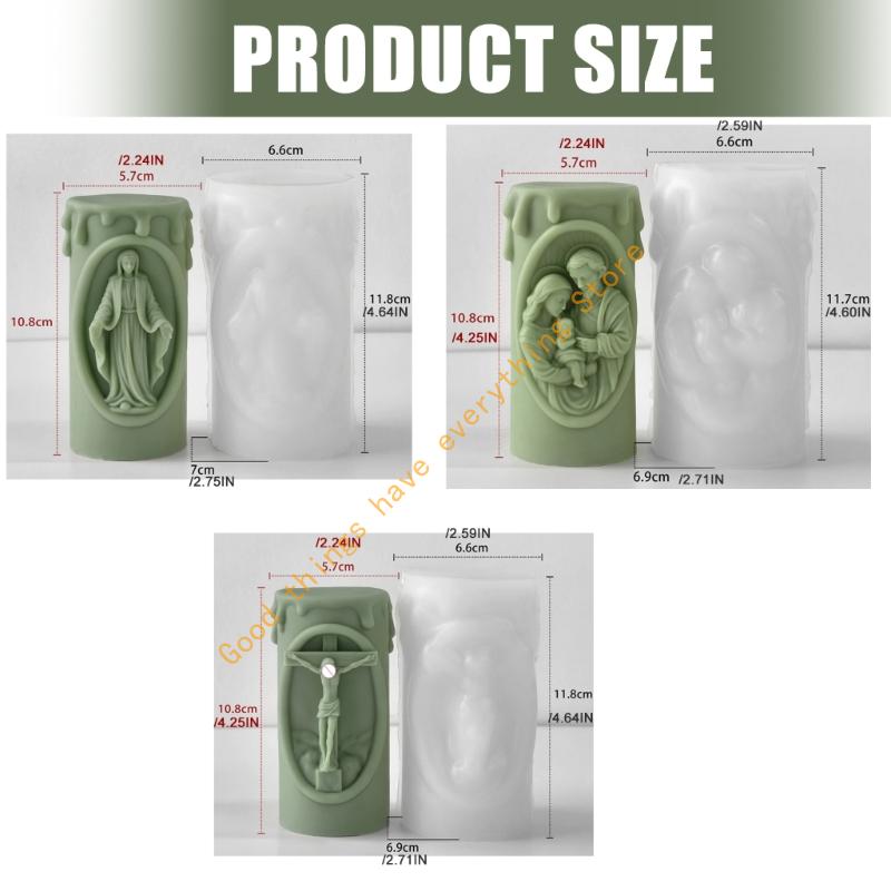 Nativity Embossed Cylinder Silicone Mould Silicone For Making Soap Chocolate Holiday Decoration 55KF