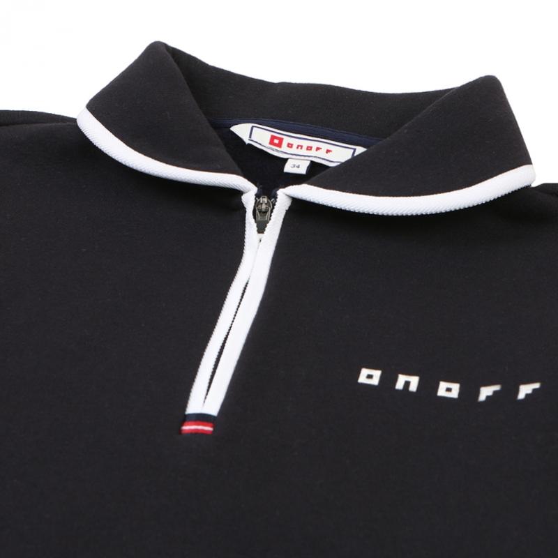 ONOFF Women S looSe FiT Half Zip T ShirT Of9103lb Navy